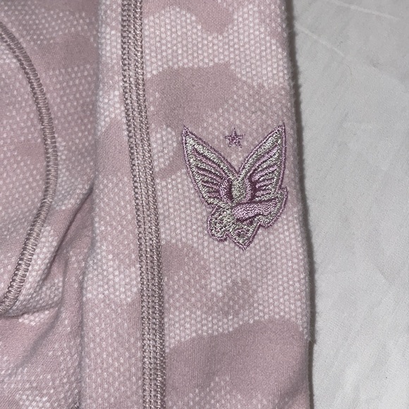 Lululemon Run Briskly 1/2 Zip Top Heritage Camo Jacquard Silky White Pink Blush - Picture 6 of 9